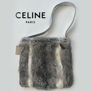 Rare Céline Rabbit Fur Shoulder Bag with tag